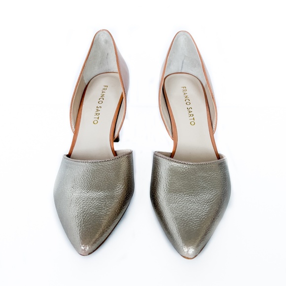 Franco Sarto Metallic Silver and Tan Heels - Picture 3 of 7